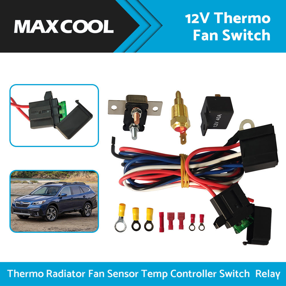 {{ Thermo Radiator Fan Sensor Temp Controller Switch 12V DC Wiring Relay }} - Buy Car Parts Online at {{ Kaka Auto Parts }}.