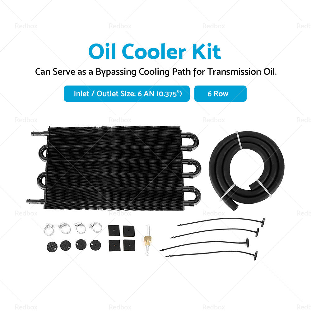 {{ 6 Row 6 AN Transmission Oil Cooler Auto Manual Radiator Converter Kit Universal }} - Buy Car Parts Online at {{ Kaka Auto Parts }}.