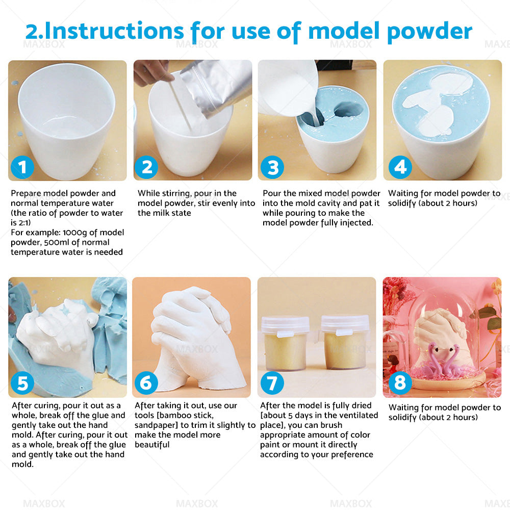 {{ 3D KEEPSAKE HANDS DIY CASTING KIT ART 1400G White Clone Model Powder for Adults }} - Buy Car Parts Online at {{ Kaka Auto Parts }}.