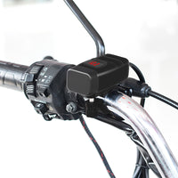 Dual USB Port Motorcycle Fast Charger Socket Suitable For Motorcycles – With LED Voltmeter Display & ON/OFF Switch
