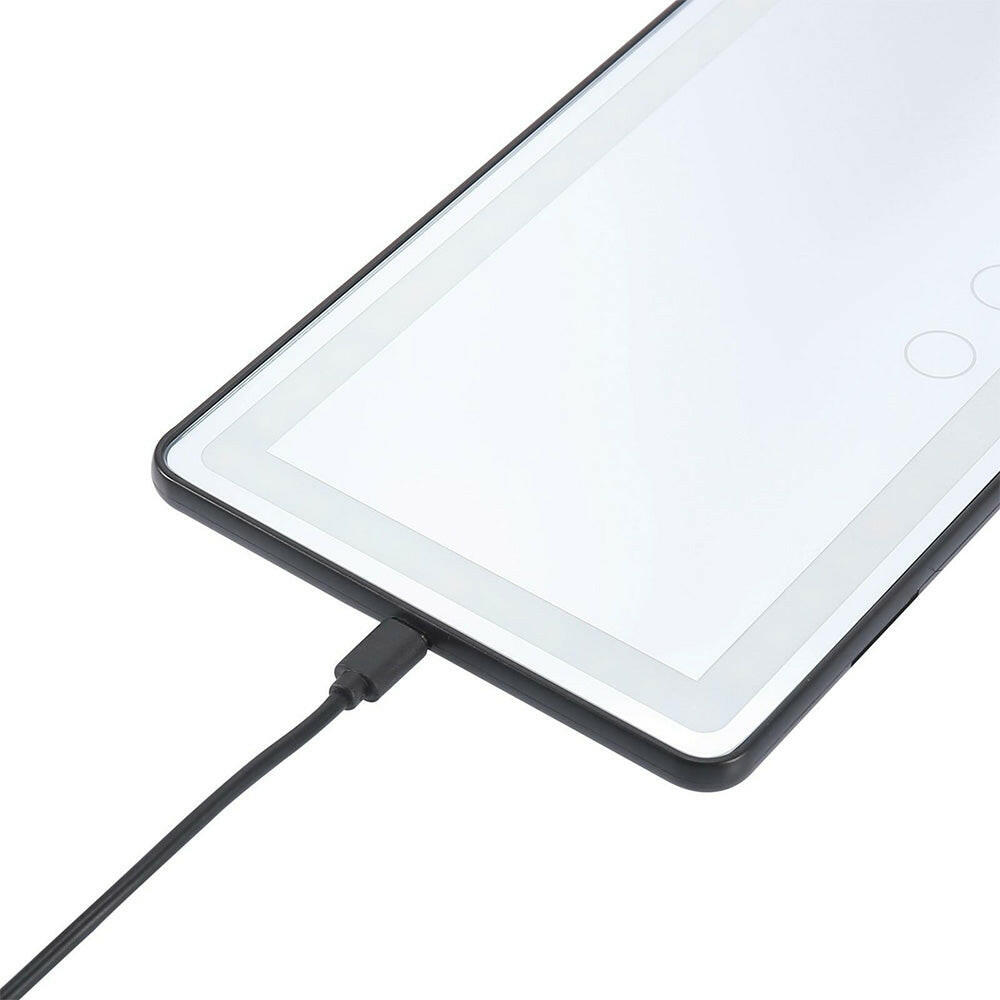 Sun Visor Makeup Cosmetic Mirror Set with 3-Type 60 LED Light 26x13cm Black Suitable For Universal Cars