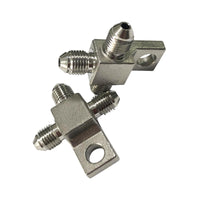 3 AN Male Stainless Steel Brake Hose Tee Block Pair with Mounting Tab Suitable For Universal Use