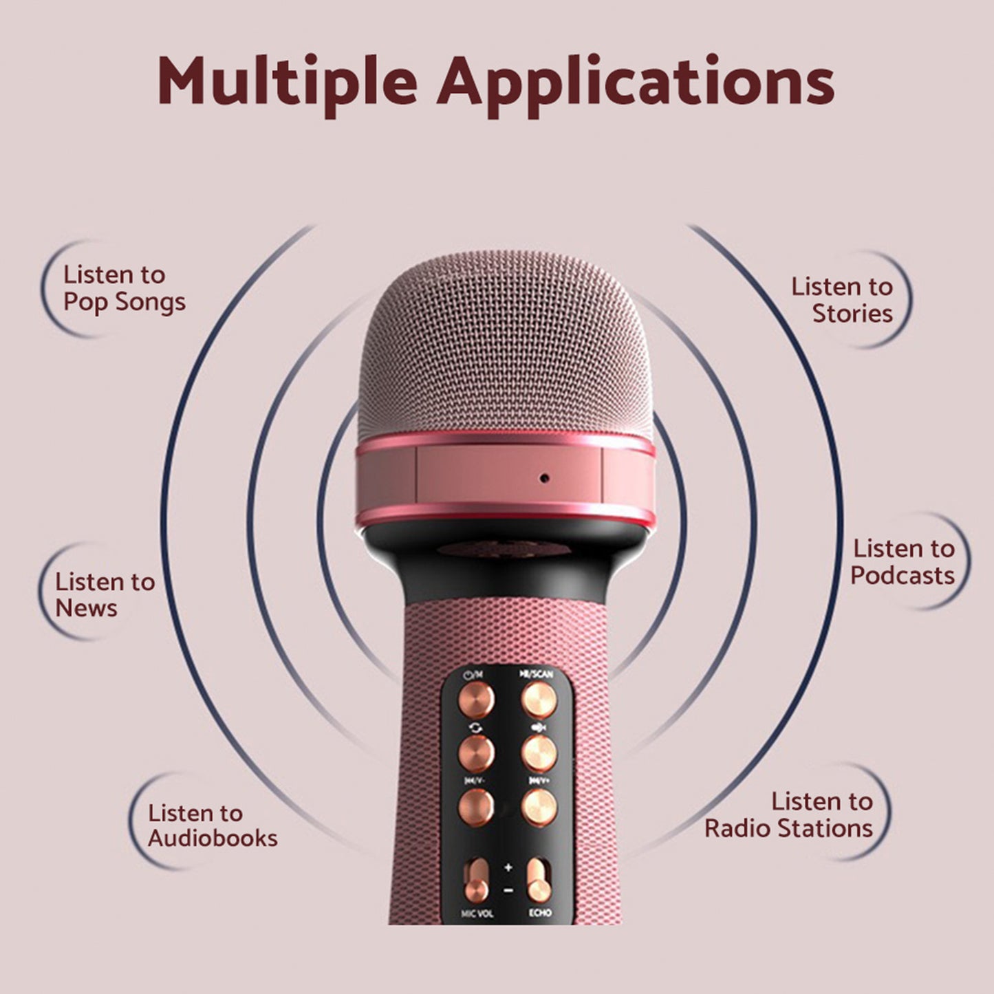 Wireless Bluetooth Portable Karaoke Microphone Speaker Rechargeable Handheld Mic With USB Speaker for Home Party Singing