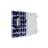 60x Pneumatic Push-In Air Line Hose Joiner Grab Kit Assortment Connect Fittings