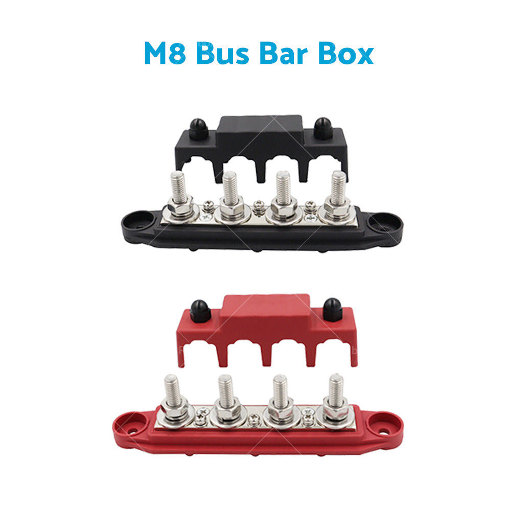 {{ 2PCS M8 4 Post 250A DC 48V Studs Bus Bar Power Distribution Box Terminal Block }} - Buy Car Parts Online at {{ Kaka Auto Parts }}.