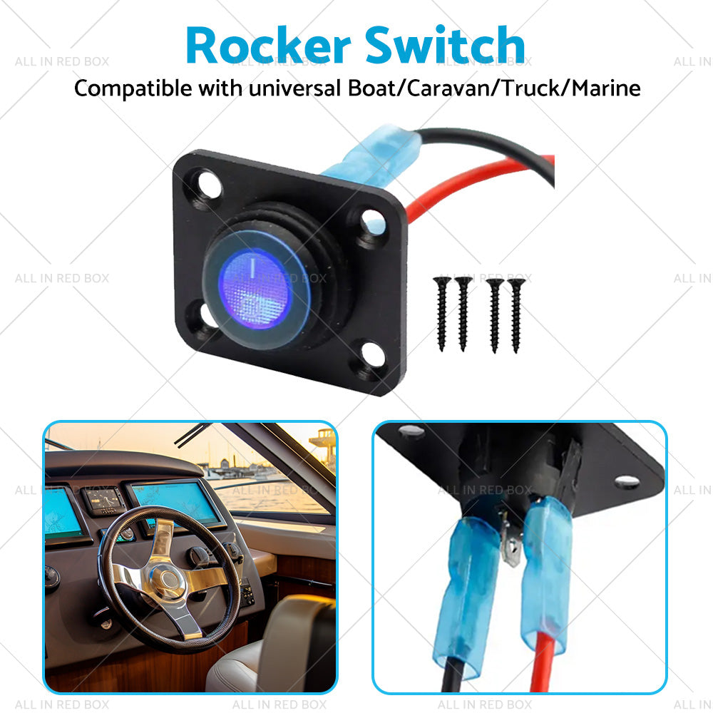 {{ For Boat Caravan Truck Marine 12V 1 Gang Toggle Rocker Switch Panel ON OFF }} - Buy Car Parts Online at {{ Kaka Auto Parts }}.