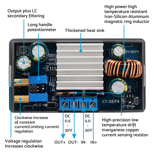 Buck Boost Converter Power Supply Module DC 5-30V LCD Adjustable Auto DC-DC AU