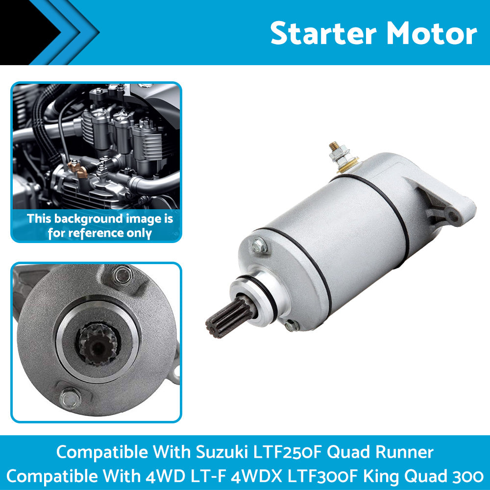 {{ Starter Motor Suitable For Suzuki LTF250F Quad Runner 4WD LT-F LTF300F King 300 }} - Buy Car Parts Online at {{ Kaka Auto Parts }}.
