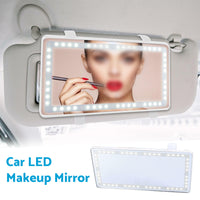 Car Sun Visor LED Makeup Cosmetic Mirror Set With 3-Type Light Touch Screen Suitable For Vehicle Use