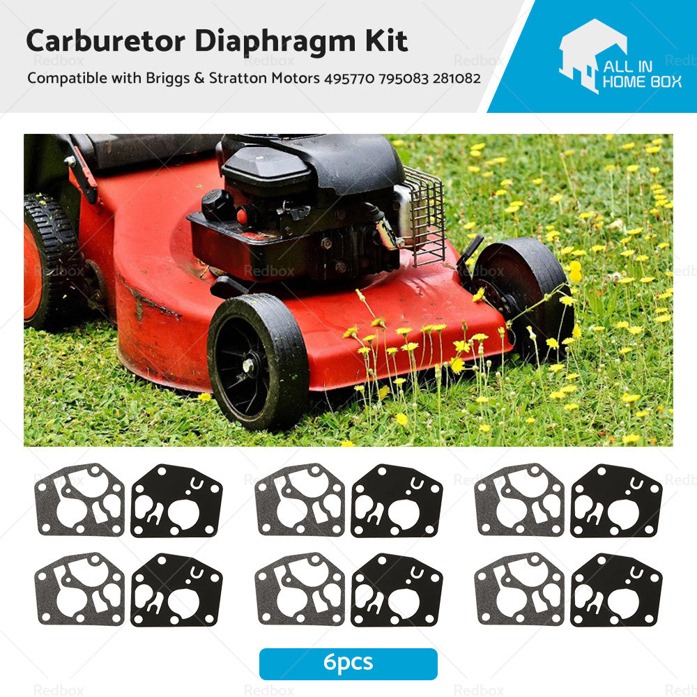 {{ 6x Carburetor Diaphragm Kit SuitableFor Briggs  and  Stratton Motors 495770 795083 }} - Buy Car Parts Online at {{ Kaka Auto Parts }}.