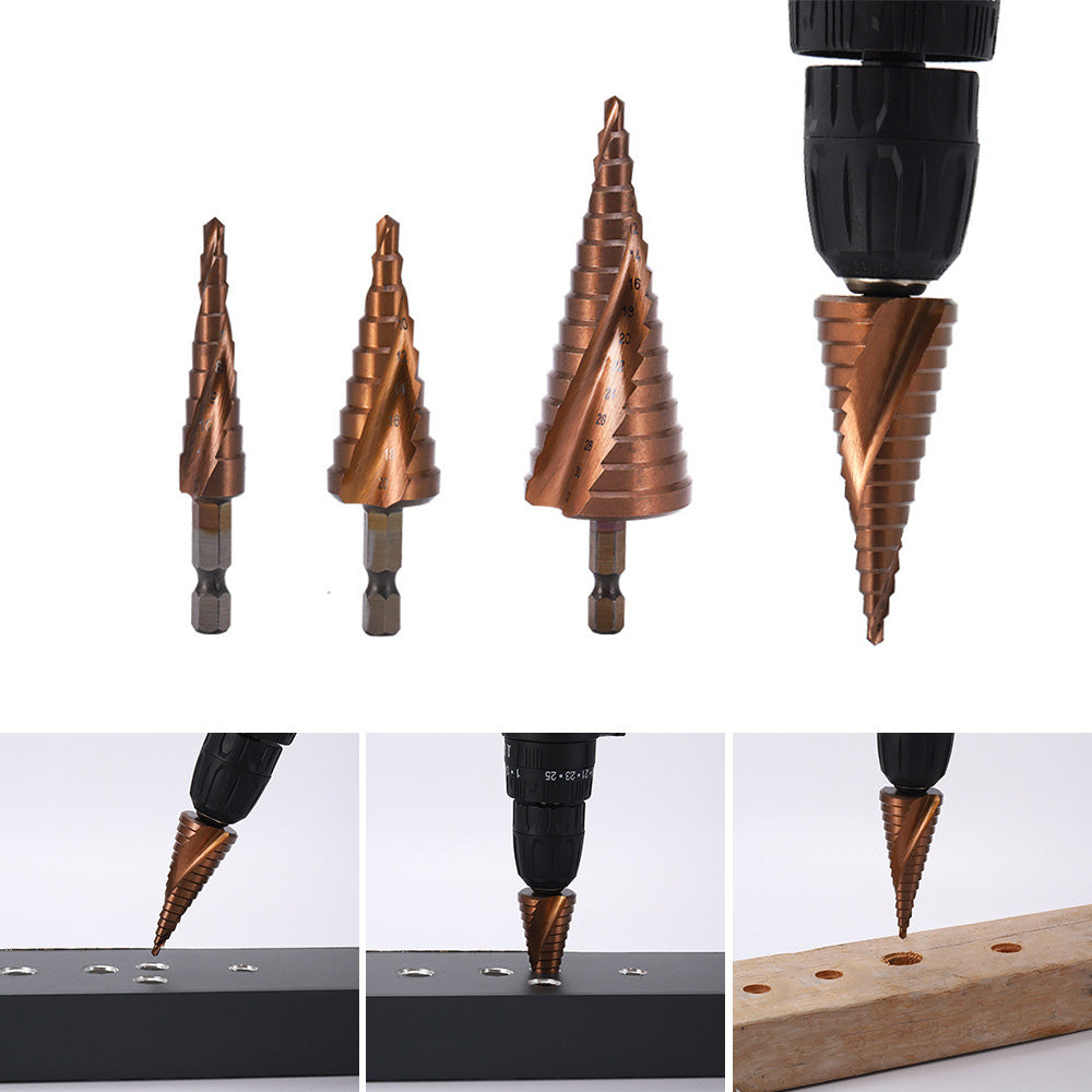 Cobalt Steel Step Cone Drill Bit Hole Cutter 4-12/20/32mm for Stainless Steel