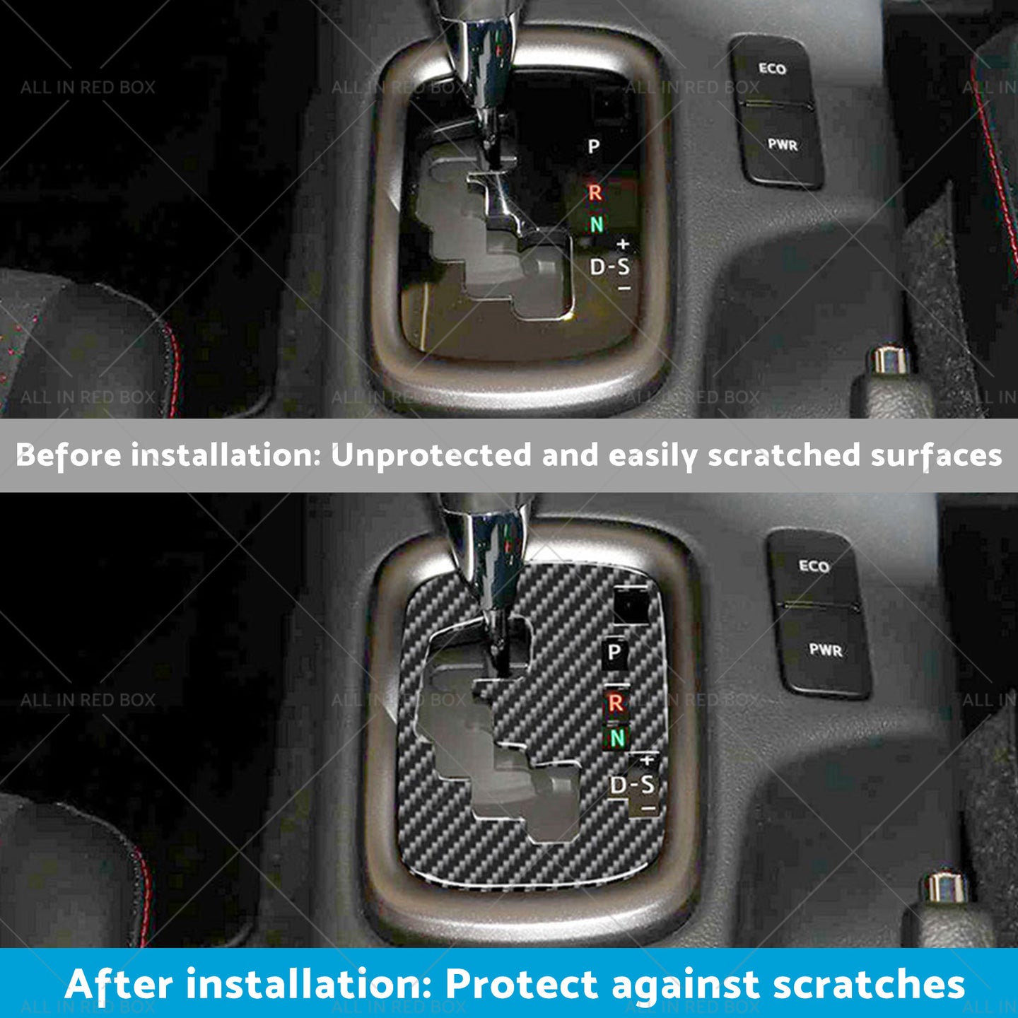 {{ Carbon Fiber Gear Shift Sticker Trim Suitable For Toyota Hilux Revo 15-23 RHD }} - Buy Car Parts Online at {{ Kaka Auto Parts }}.