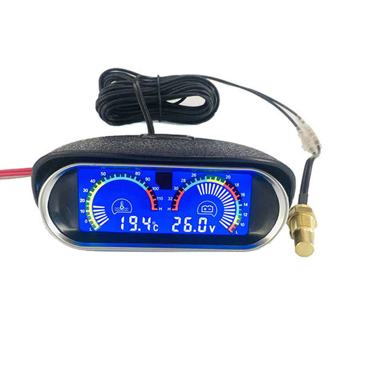 {{ 2in1 Car LCD Digital Display Gauge Water Temperature Meter Voltmeter Horizontal }} - Buy Car Parts Online at {{ Kaka Auto Parts }}.