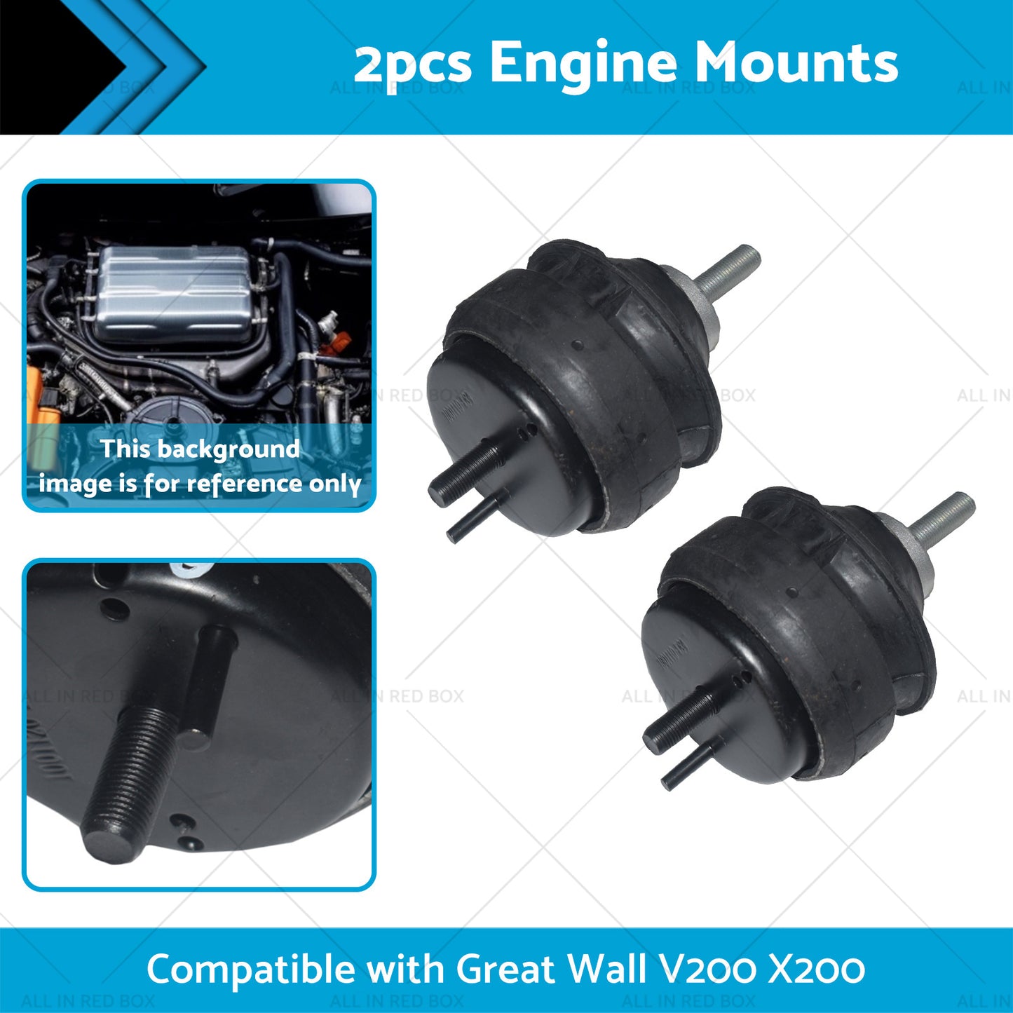 {{ 2x Engine Mount Suitable for Great Wall V200 X200 2. 0L GW4D20 Diesel Auto or Manual }} - Buy Car Parts Online at {{ Kaka Auto Parts }}.