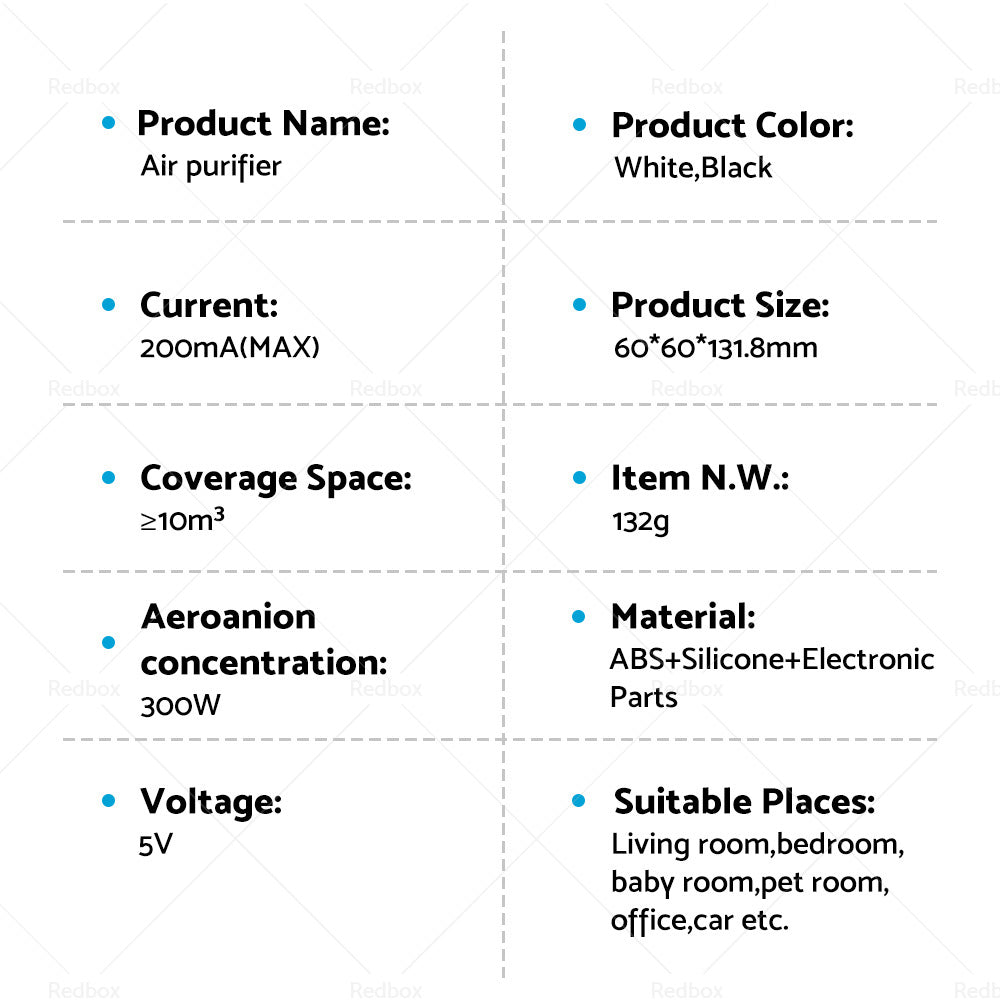 {{ USB Car Air Purifier HEPA Ionizer Portable Mini Car Room Air Cleaner Freshener }} - Buy Car Parts Online at {{ Kaka Auto Parts }}.