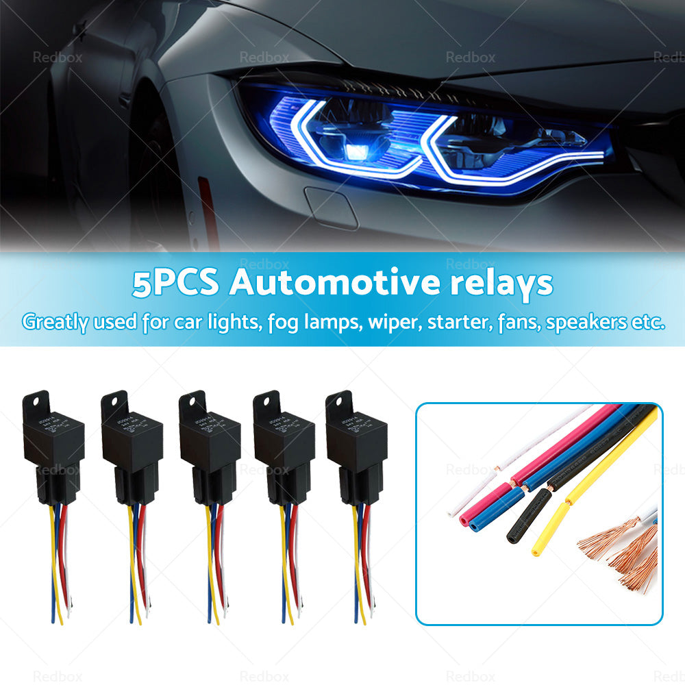 {{ SPDT Automotive Relay With Harness Socket 5x 24V 40A 5 Pin For Car Yacht Caravan }} - Buy Car Parts Online at {{ Kaka Auto Parts }}.