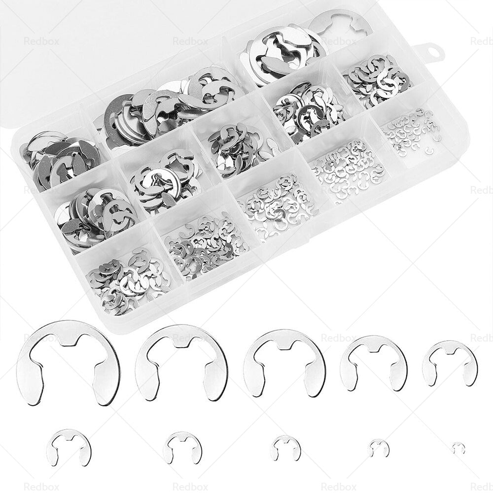 {{ Stainless Steel E Clips C Circlip Kit Retaining Ring 400PCS Assorted M1. 5-M15mm }} - Buy Car Parts Online at {{ Kaka Auto Parts }}.