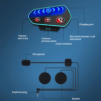 Bluetooth-5. 0 Wireless Motorcycle Helmet Headset Intercom Motorbike Headphone