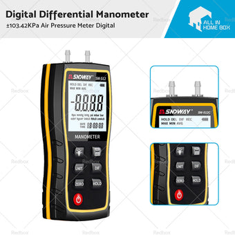 compare product Digital Differential Manometer about 103. 42KPa Air Pressure Meter Digital