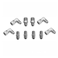 Stainless Steel Braided Transmission Cooler Hose Fitting Kit Suitable For 700R4 / TH350 / TH400