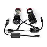 2x H4 Y7D Bi-LED Mini Lens Car Headlight Lamps 6000K Suitable For Universal Vehicles