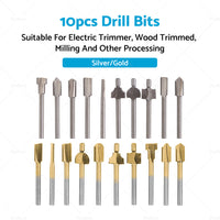 {{ Set of 10 3mm Titanium Mini Hss Router Bit Trimmer Shank Electric Trimmer Tool }} - Buy Car Parts Online at {{ Kaka Auto Parts }}.