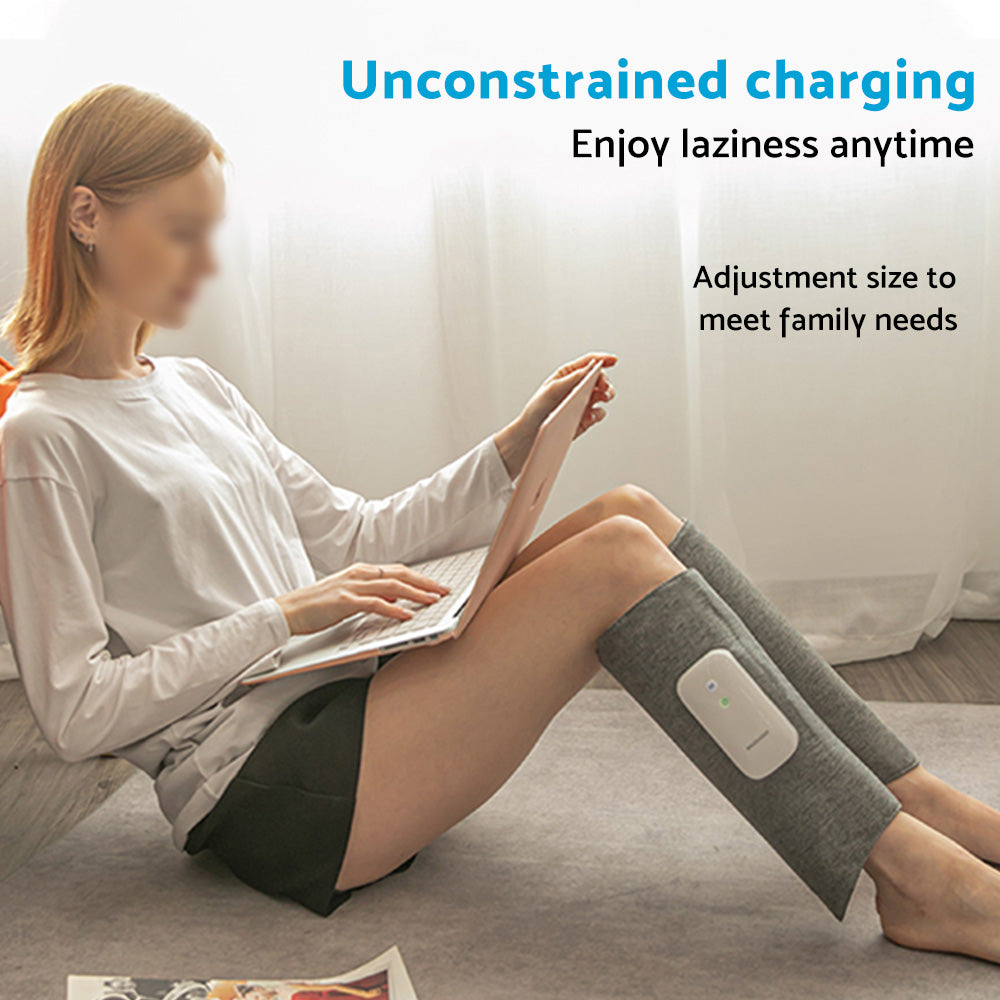 Calf Leg Electric Massager Heated Air Compression Circulation Wraps Rechargeable