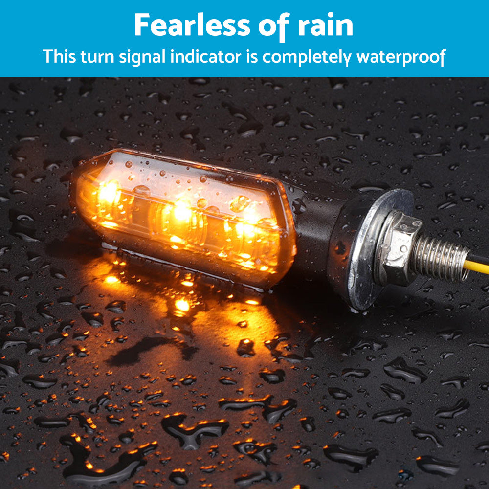 4x Motorcycle LED Turn Signal Indicators Suitable For Bikes – Amber, Universal Fitment