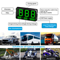 GPS Head Up Display Speedometer Odometer Digital Speed MPH with Over Speeding Alarm