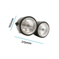 Black Twin Universal Headlight Dual Lamp Suitable For Motorcycle Street Fighter