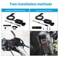 Dual USB Port Motorcycle Fast Charger Socket Suitable For Motorcycles – With LED Voltmeter Display & ON/OFF Switch