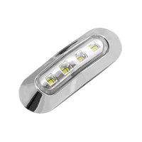 10x White 4-LED Side Marker Clearance Lamps Suitable For Truck / Trailer / Lorry Chrome Housing