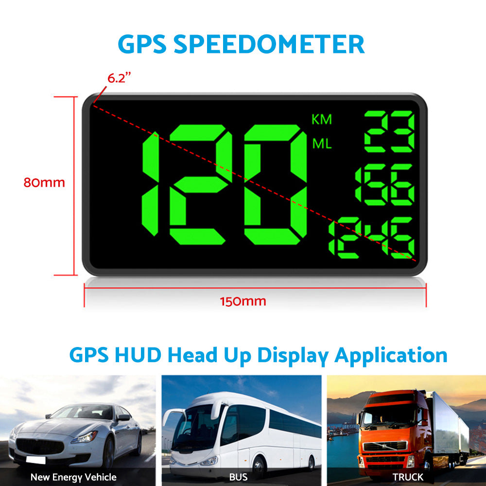 Truck GPS Speedometer 6.2inch Extended Display Suitable For Odometer with Overspeed Alarm MPH/KMH