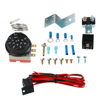 compare product Adjustable 12V Electric Radiator Fan Thermostat with 3-Pin Relay Wire Kit