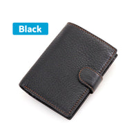 RFID Blocking Slim Leather Trifold Wallet With Credit Card Holder For Men