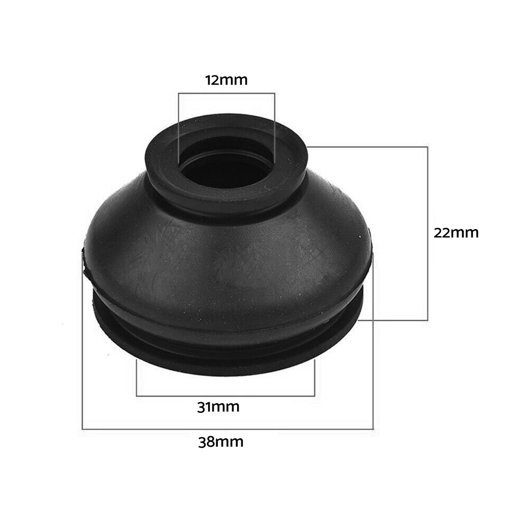 6x Universal Black Rubber Ball Joint Dust Boot Cover Tie Rod End Set Suitable For Vehicle Suspension Systems