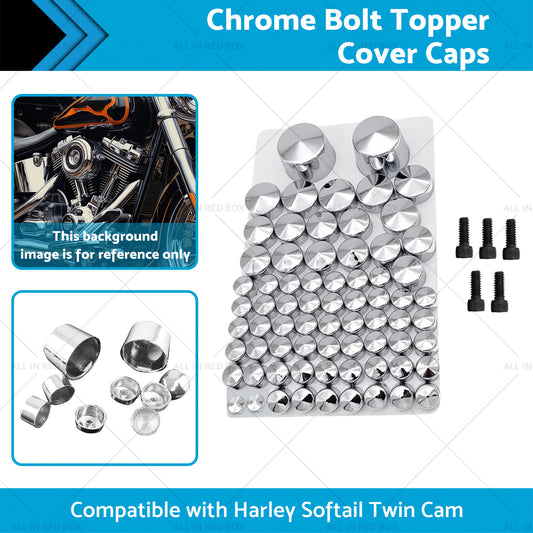 Chrome Bolt Topper Cover Caps Suitable For Harley Twin Cam Softail 2007-2013