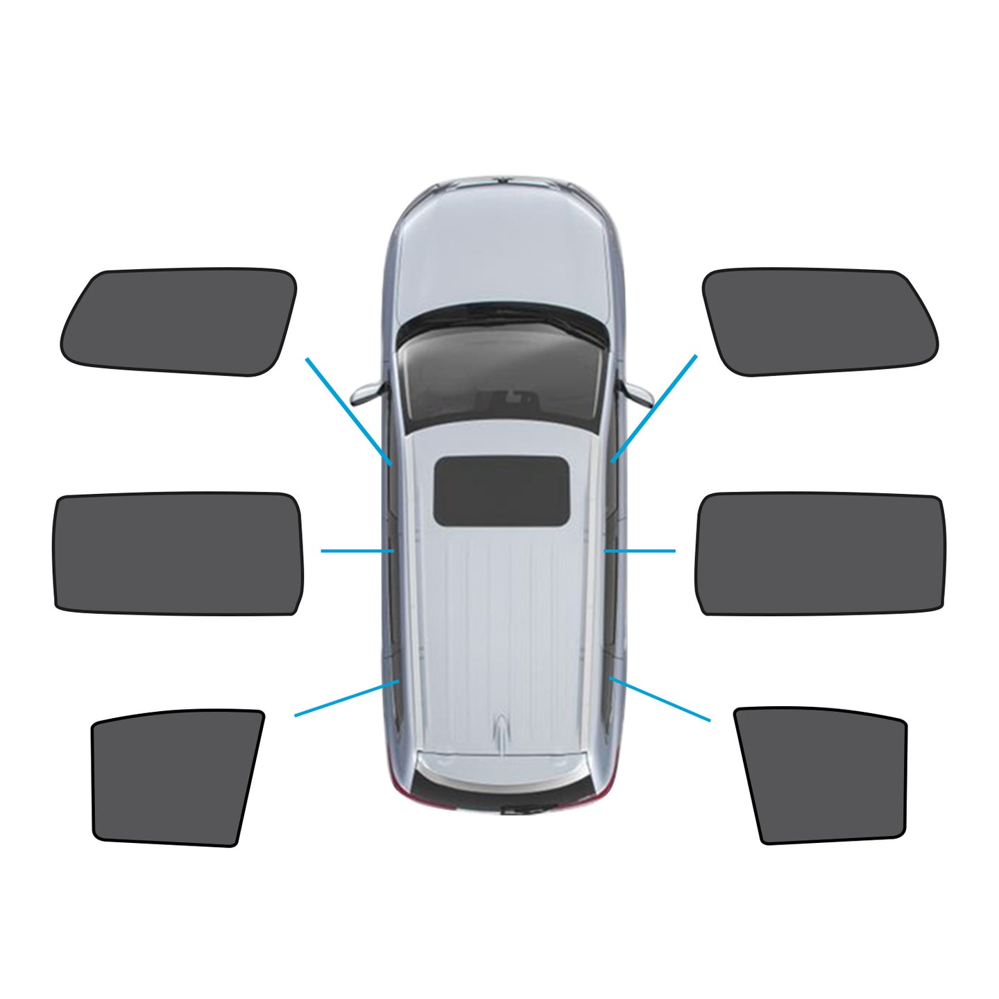 {{ 6x Window Magnetic Mesh Sunshades Suitable for Kia Carnival YP Series 2015-2020 }} - Buy Car Parts Online at {{ Kaka Auto Parts }}.