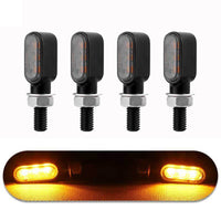 4x Motorcycle Indicators Turn Signal Blinkers Amber Mini LED Light Universal AU