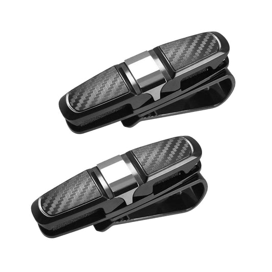2x Car Sunglasses Holder Clip Case Eyeglasses Ticket Card Mount
