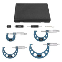 4x Outside Micrometer Set 0–100mm Carbide Tip Precision Measuring Tool 0.01mm Suitable For Machinist