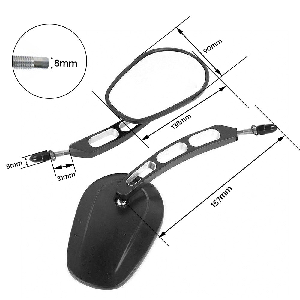 Motorcycle Rearview Mirrors Suitable For Harley Davidson Electra Glide & Dyna