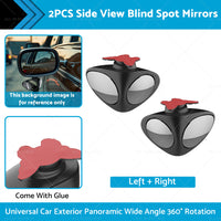 {{ 2PCS Car Exterior Panoramic Door Side Rear View Mirror Blind Spot Wide Angle 360 }} - Buy Car Parts Online at {{ Kaka Auto Parts }}.
