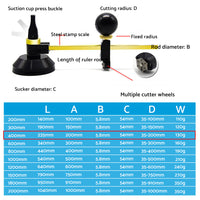 40cm Round Glass Cutter With Tungsten Carbide Cutting Wheel Suitable For Glazing