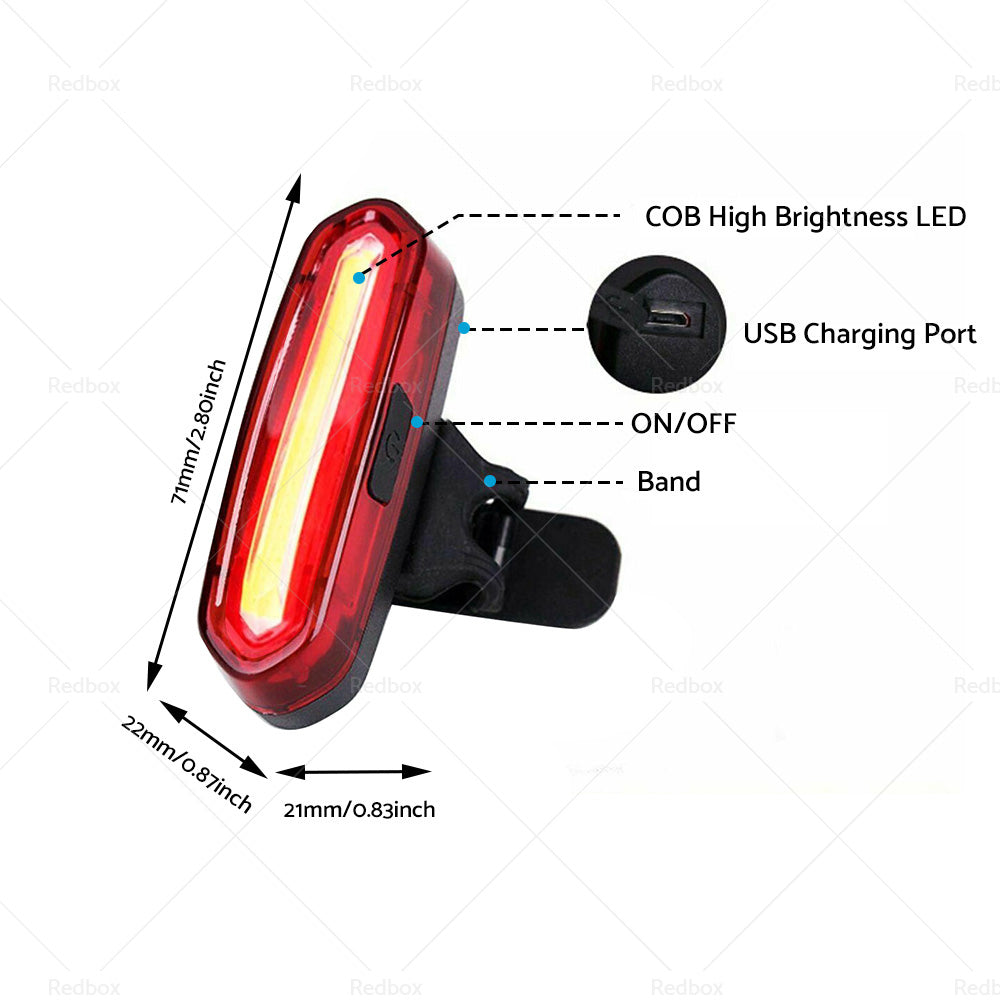 {{ 120 Lumens LED Bike Tail Light USB Rechargeable Powerful Bicycle Rear Light }} - Buy Car Parts Online at {{ Kaka Auto Parts }}.