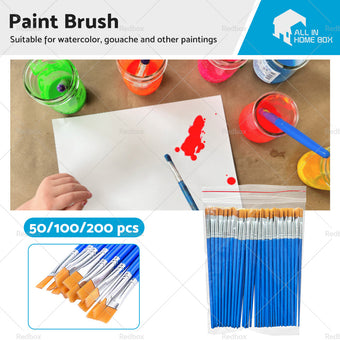 compare product 50-200pcs Flat Paint Brushes Small Brush Bulk for Detail Painting Craft Art Gift