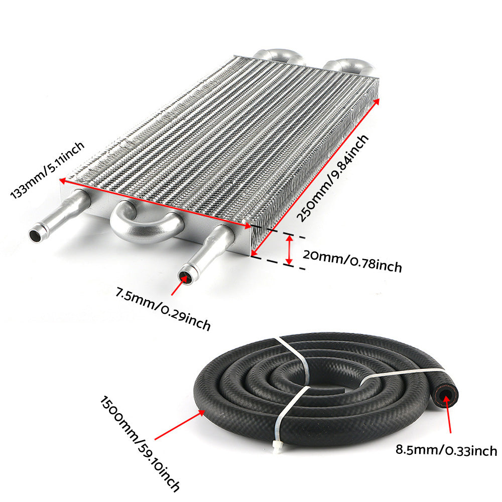 Universal 4 Row Transmission Oil Cooler Radiator Converter  Hose Mounting Kit