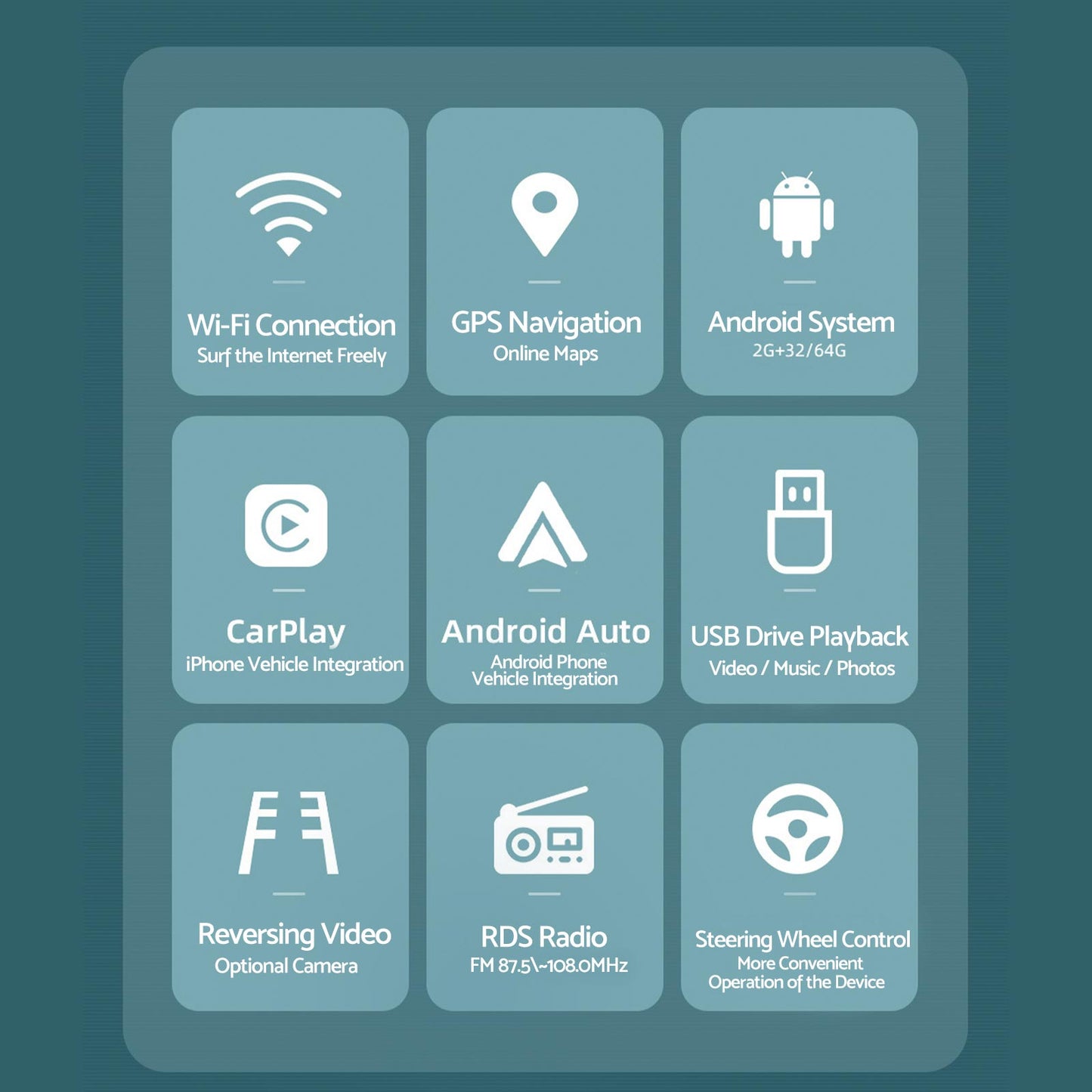 Head Unit Wireless CarPlay Android Auto Suitable for 05-15 Suzuki Grand Vitara