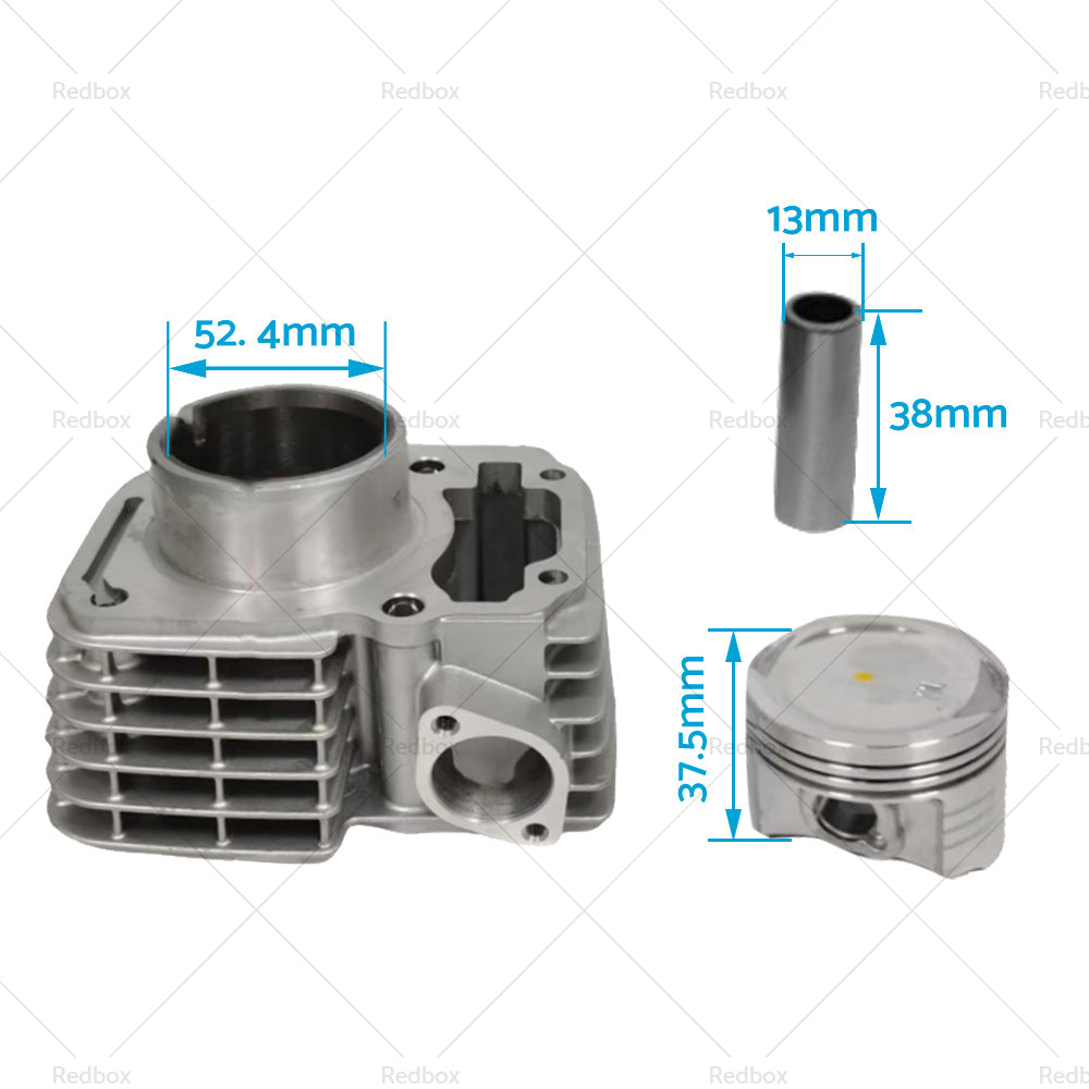 {{ Cylinder Piston Kit Suitable For Honda CB125E XR125L 52.4mm Gasket 125cc }} - Buy Car Parts Online at {{ Kaka Auto Parts }}.