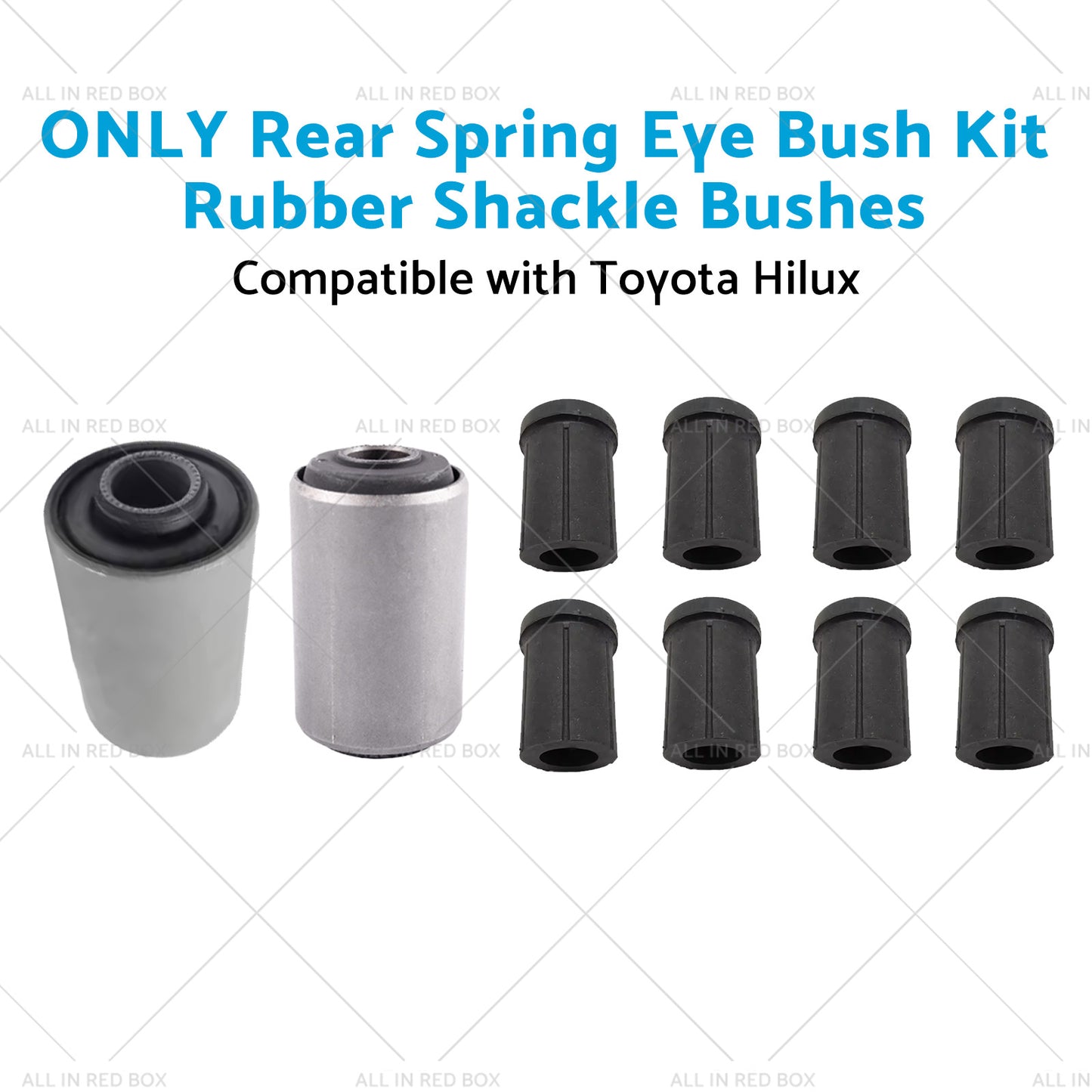 {{ Rear Spring Eye Bush Kit Rubber Shackle Bushes Suitable for 91-04 Toyota Hilux }} - Buy Car Parts Online at {{ Kaka Auto Parts }}.